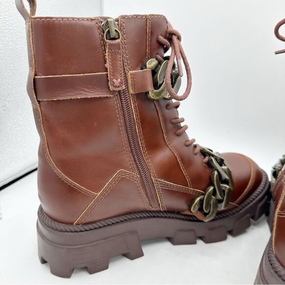 Kelsi Dagger Brooklyn Brave Chunky Platform Lug Sole Boots Chain Detail size 8M - Picture 7 of 16